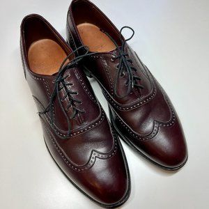 Allen Edmonds Marlow Dark Burgundy Leather Wing Tip Dress Shoes Size 9.5 B